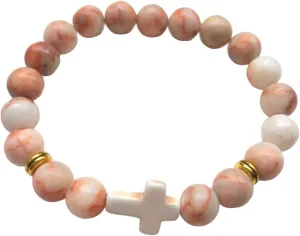 Catholic Bracelets Natural Stone Beaded Bangles Catholicism Prayer Religious Jewelry Stretch Bracelets For Woman
