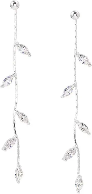 Dangle Earrings Zirconia Rhinestone Droplet Dangling Earrings for Women, Sparkling Silver Earrings Prom Party Wedding Anniversary Crystal Earrings Jewelry Gifts
