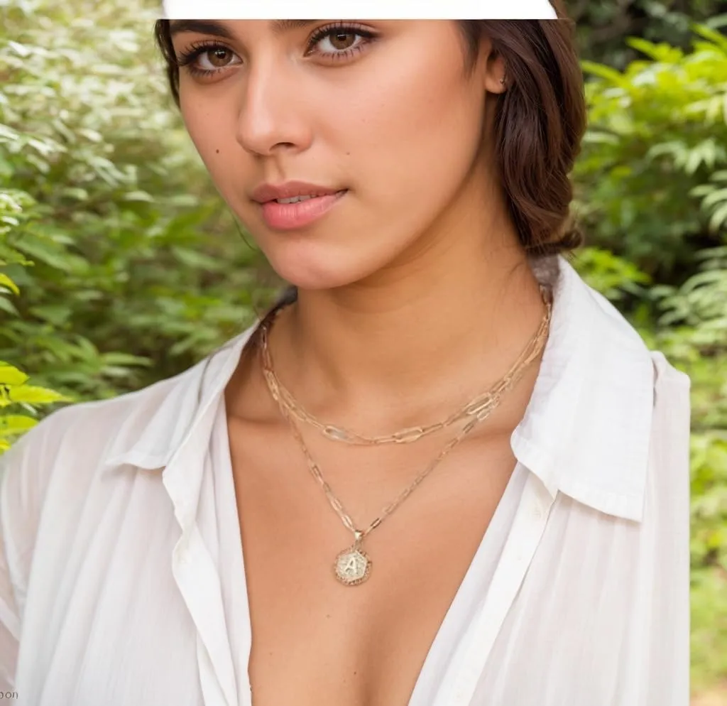 FTKV- 14K initial necklaces for women- Cute Hexagonal Letters initial Women's Necklace- Gold Multi Layers Necklace- Women's Jewellery Gifts