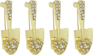 Honbay 4PCS Sparkling Rhinestones Shovel Brooch Pins Fashion Alloy Shovel Brooches Creative Tableware Shape Breastpin Lapel Pins Hat Scarf Shawl Sweater Cardigan Clips
