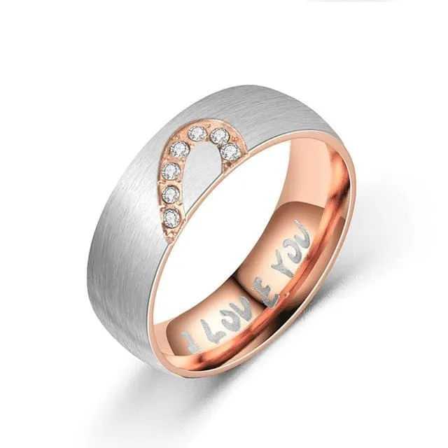 Matching half heart rings