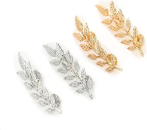 MetmejiaoRetro Gold tree Leaf Shirt Suit Collar Pin Collar Button Collar Clip Gentlemen Suit Brooches Simple Elegant Leaves Sweater Men Brooch