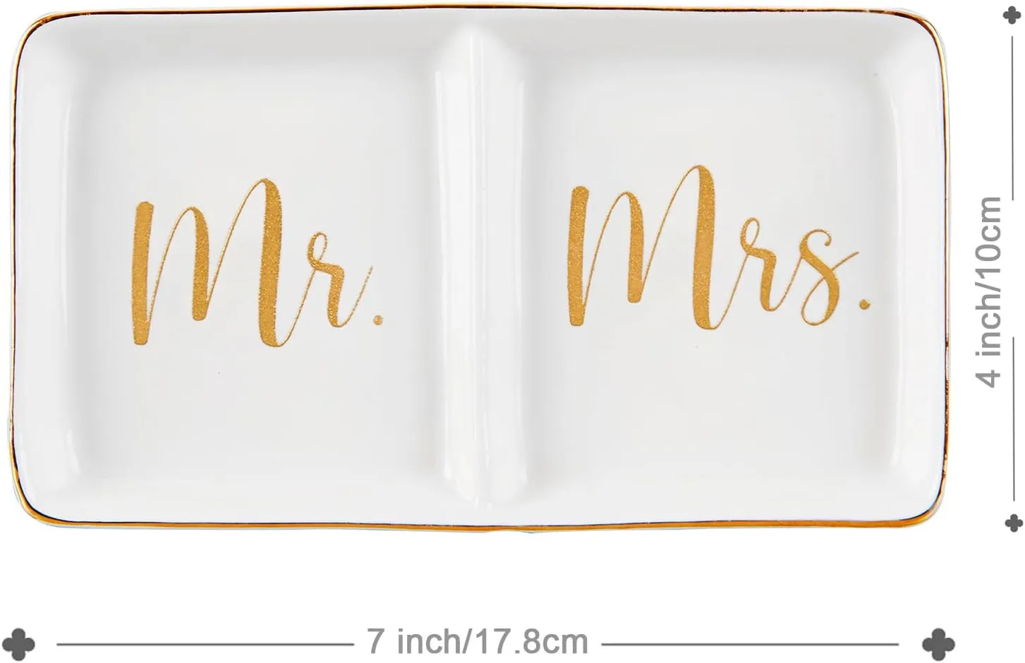 Mr. & Mrs. Ring Dish Engagement Wedding Ring Holder Gift for Future Mrs. / Newlywed - Her Engagement Wedding Gifts for Newly Engaged Couples Bridal Shower Gifts for Bride to be