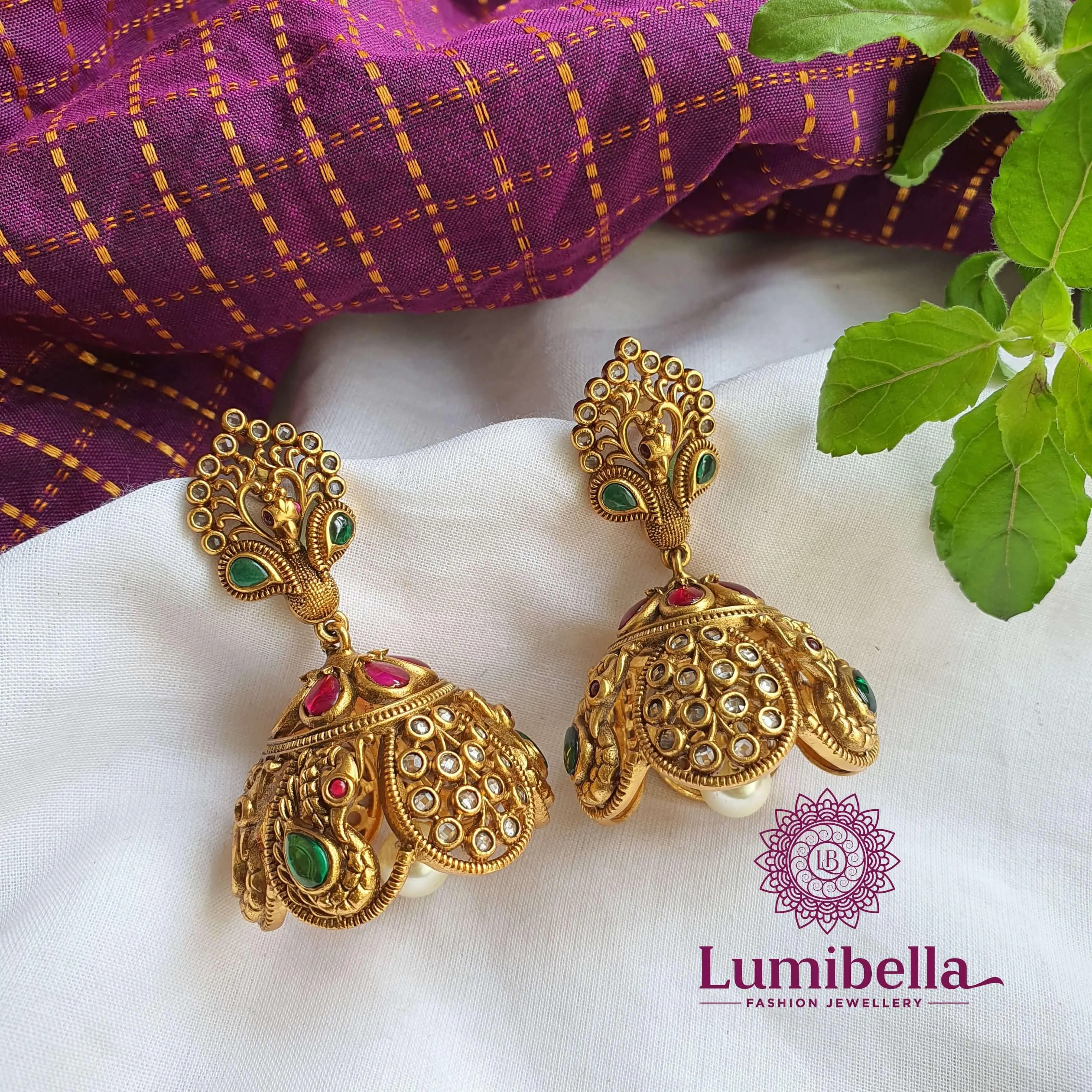 Peacock Jhumkas Online