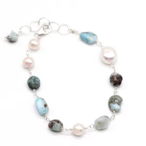 Pearl and amazonite nh bracelet