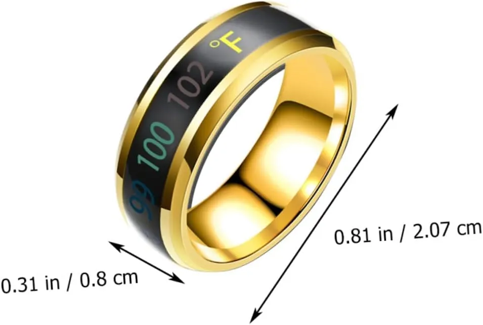 SOIMISS Gold Plated Ring for Men Temperature Changing Couple Ring Stylish Jewelry for Wedding
